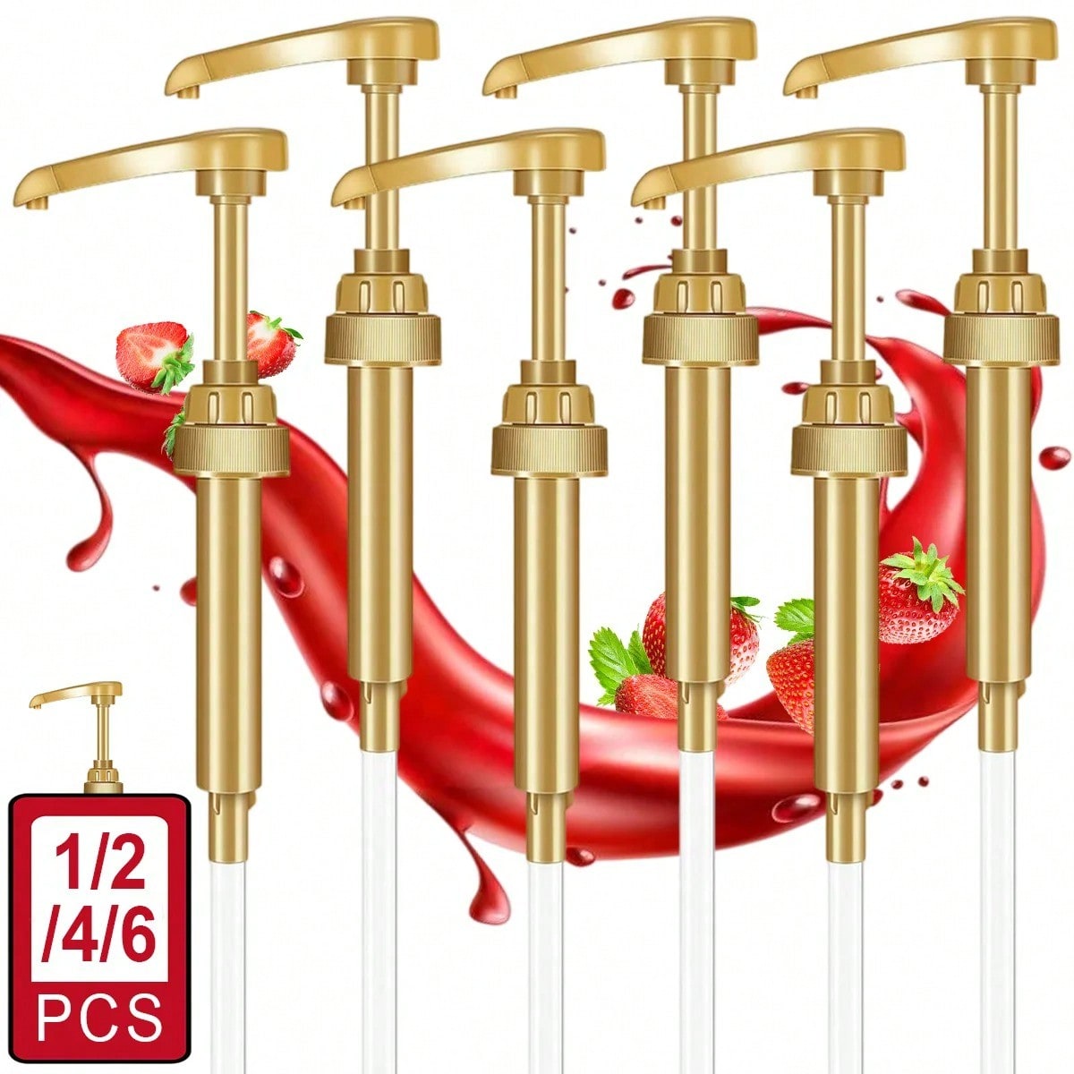 Coffee Extraction Equipment - 1/2/4/6Pcs Golden Syrup Pump, Coffee Syrup